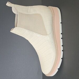 Dolce Vita White Croc-Patterned Boots